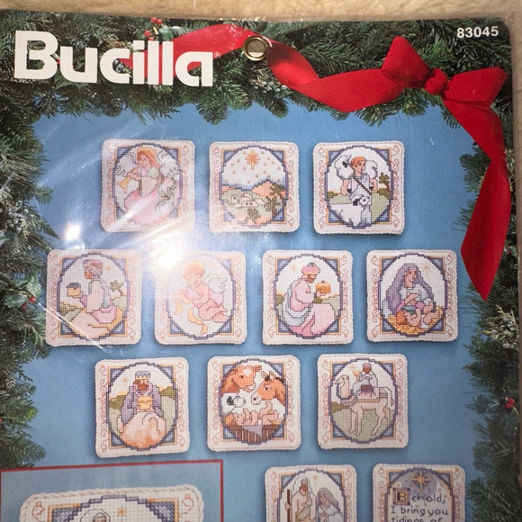 NOS Vintage 1993 Bucilla Nativity Counted Cross Stitch Ornament Kit Linda Gillum - Picture 7 of 7